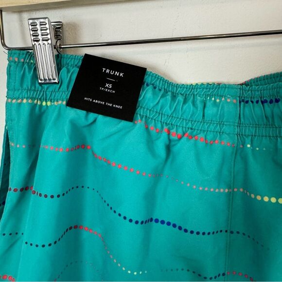 NWT American Eagle Teal Blue Swim Trunks Swimsuit Size XS Hits Above the Knee - Picture 8 of 9